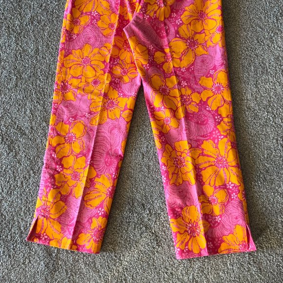 Vintage Lilly Pulitzer capri pants womens 6 pink orange elephant tropical y2k - Picture 2 of 16